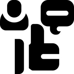 persuade glyph icon. Strong and solid vector icon for websites, mobile interfaces, presentations, and visual branding. High quality and easy to edit.