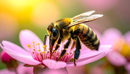 Bee on a pink flower (2)