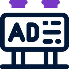 banner advertising duotone icon. Sleek and modern vector icon for websites, mobile apps, marketing materials, and corporate design. Fully scalable and ready to use.