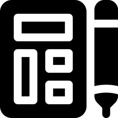 calculator glyph icon. Strong and solid vector icon for websites, mobile interfaces, presentations, and visual branding. High quality and easy to edit.