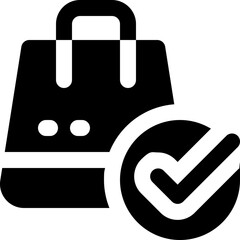 shopping bag glyph icon. Strong and solid vector icon for websites, mobile interfaces, presentations, and visual branding. High quality and easy to edit.