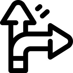 detour line icon. Clean and minimalist vector icon for websites, mobile apps, presentations, and logos. Fully scalable and customizable for any project.