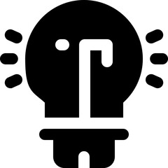 light bulb glyph icon. Strong and solid vector icon for websites, mobile interfaces, presentations, and visual branding. High quality and easy to edit.