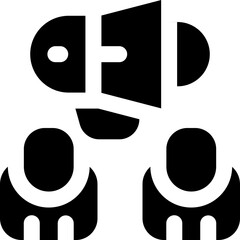 audience glyph icon. Strong and solid vector icon for websites, mobile interfaces, presentations, and visual branding. High quality and easy to edit.