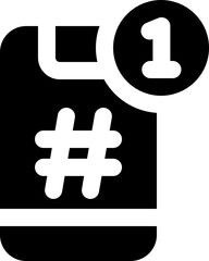 hashtag glyph icon. Strong and solid vector icon for websites, mobile interfaces, presentations, and visual branding. High quality and easy to edit.