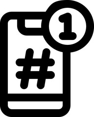 hashtag line icon. Clean and minimalist vector icon for websites, mobile apps, presentations, and logos. Fully scalable and customizable for any project.