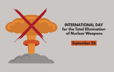 International Day for the Total Elimination of Nuclear Weapons on 26 september poster banner