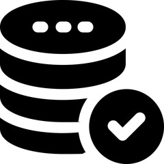 data check glyph icon. Strong and solid vector icon for websites, mobile interfaces, presentations, and visual branding. High quality and easy to edit.