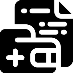 Obraz premium medical record glyph icon. Strong and solid vector icon for websites, mobile interfaces, presentations, and visual branding. High quality and easy to edit.