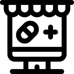 online drugstore line icon. Clean and minimalist vector icon for websites, mobile apps, presentations, and logos. Fully scalable and customizable for any project.