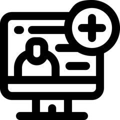 telemedicine line icon. Clean and minimalist vector icon for websites, mobile apps, presentations, and logos. Fully scalable and customizable for any project.