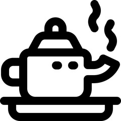 teapot line icon. Clean and minimalist vector icon for websites, mobile apps, presentations, and logos. Fully scalable and customizable for any project.