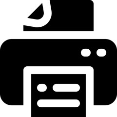 printer glyph icon. Strong and solid vector icon for websites, mobile interfaces, presentations, and visual branding. High quality and easy to edit.