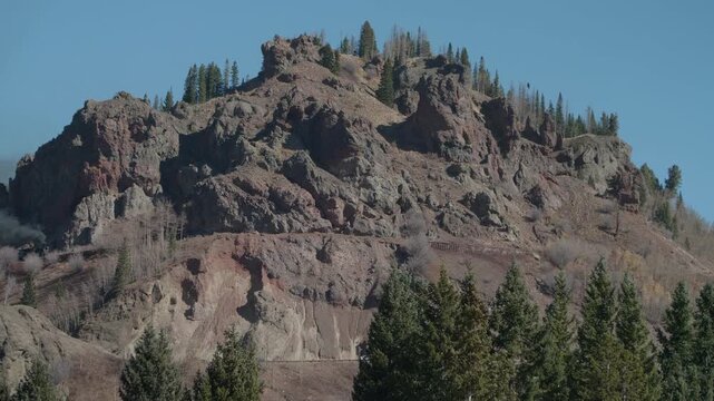 Cumbres & Toltec Scenic Railroad Train Riding up to Cumbres Pass
