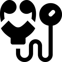 stethoscope glyph icon. Strong and solid vector icon for websites, mobile interfaces, presentations, and visual branding. High quality and easy to edit.
