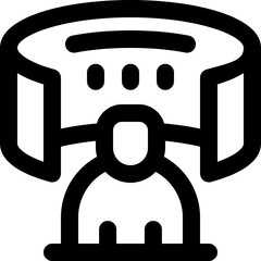 augmented reality line icon. Clean and minimalist vector icon for websites, mobile apps, presentations, and logos. Fully scalable and customizable for any project.