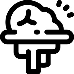 brain line icon. Clean and minimalist vector icon for websites, mobile apps, presentations, and logos. Fully scalable and customizable for any project.