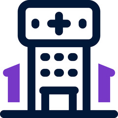 hospital duotone icon. Sleek and modern vector icon for websites, mobile apps, marketing materials, and corporate design. Fully scalable and ready to use.