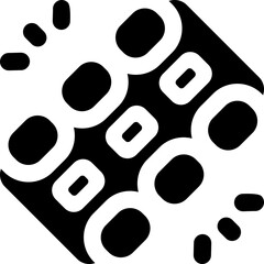 foam roller glyph icon. Strong and solid vector icon for websites, mobile interfaces, presentations, and visual branding. High quality and easy to edit.