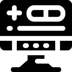 Obraz premium monitor glyph icon. Strong and solid vector icon for websites, mobile interfaces, presentations, and visual branding. High quality and easy to edit.