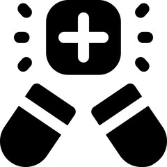 Fototapeta premium capsule glyph icon. Strong and solid vector icon for websites, mobile interfaces, presentations, and visual branding. High quality and easy to edit.