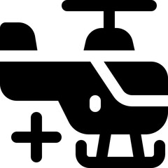 helicopter glyph icon. Strong and solid vector icon for websites, mobile interfaces, presentations, and visual branding. High quality and easy to edit.