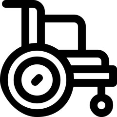 wheel chair line icon. Clean and minimalist vector icon for websites, mobile apps, presentations, and logos. Fully scalable and customizable for any project.