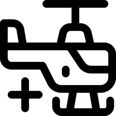 helicopter line icon. Clean and minimalist vector icon for websites, mobile apps, presentations, and logos. Fully scalable and customizable for any project.