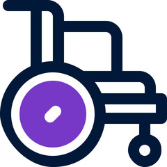 wheel chair duotone icon. Sleek and modern vector icon for websites, mobile apps, marketing materials, and corporate design. Fully scalable and ready to use.