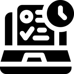 online quiz glyph icon. Strong and solid vector icon for websites, mobile interfaces, presentations, and visual branding. High quality and easy to edit.