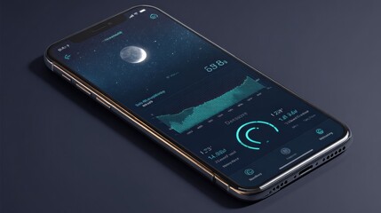 Monitoring Atmospheric Conditions With a Smartphone App at Night Showcasing a Clear Moonlit Sky
