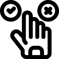 true or false line icon. Clean and minimalist vector icon for websites, mobile apps, presentations, and logos. Fully scalable and customizable for any project.