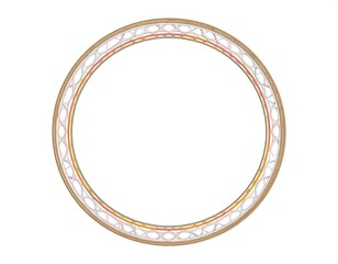 Circular ornate frame with colorful lines