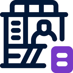 kiosk duotone icon. Sleek and modern vector icon for websites, mobile apps, marketing materials, and corporate design. Fully scalable and ready to use.