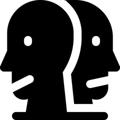 bipolar glyph icon. Strong and solid vector icon for websites, mobile interfaces, presentations, and visual branding. High quality and easy to edit.