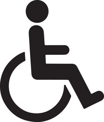 Wheelchair user accessibility symbol silhouette vector art