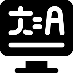 translate glyph icon. Strong and solid vector icon for websites, mobile interfaces, presentations, and visual branding. High quality and easy to edit.