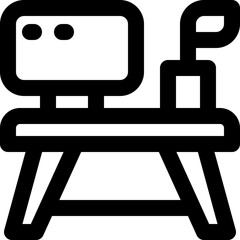 desk line icon. Clean and minimalist vector icon for websites, mobile apps, presentations, and logos. Fully scalable and customizable for any project.