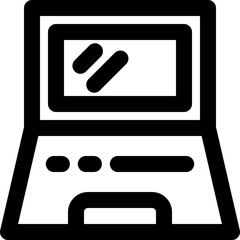 laptop line icon. Clean and minimalist vector icon for websites, mobile apps, presentations, and logos. Fully scalable and customizable for any project.
