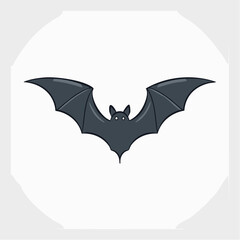 Fototapeta premium Jolie chauve-souris noire sur fond blanc, mignon, naïf