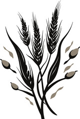 Fototapeta premium Stylized illustration of soybeans and wheat, agricultural concept