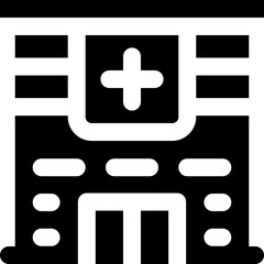 Obraz premium hospital glyph icon. Strong and solid vector icon for websites, mobile interfaces, presentations, and visual branding. High quality and easy to edit.