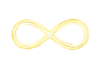 Golden Infinity Loop Symbol Abstract Line Art Cut Out PNG.