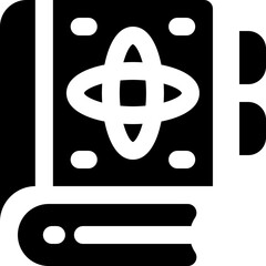science book glyph icon. Strong and solid vector icon for websites, mobile interfaces, presentations, and visual branding. High quality and easy to edit.