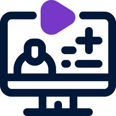 video lesson duotone icon. Sleek and modern vector icon for websites, mobile apps, marketing materials, and corporate design. Fully scalable and ready to use.