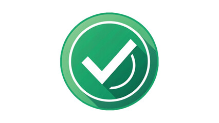 A green circle contains a prominent white checkmark, signaling completion and success. The modern design features smooth gradients and a subtle shadow, conveying clarity and a positive outcome.