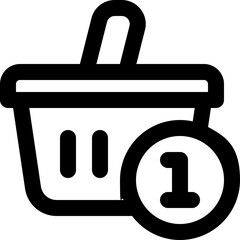 shopping cart line icon. Clean and minimalist vector icon for websites, mobile apps, presentations, and logos. Fully scalable and customizable for any project.