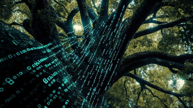Complex Java program demonstrating binary tree traversal with a visual representation of data flow