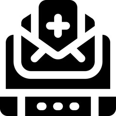 Obraz premium invitation glyph icon. Strong and solid vector icon for websites, mobile interfaces, presentations, and visual branding. High quality and easy to edit.