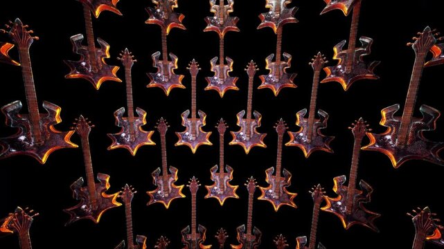 Punk Rock VJ Loop &ndash; stylized punk rock skeleton with spiky bones on the head and punkish outfit moving on the beat in seamless loop. Use it in your next VJ thematic sets, metal and gothic festival